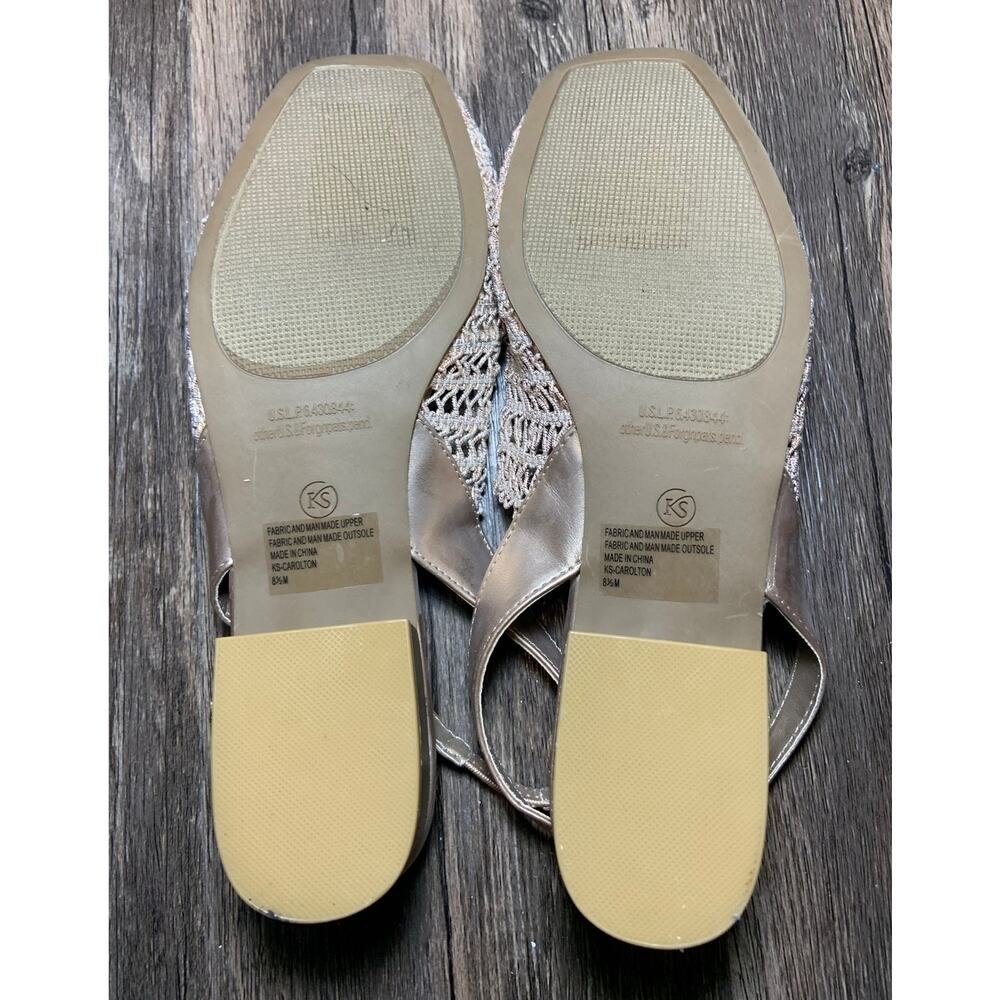 Women's Karen Scott Carolton Woven Slingback Block Heel Sandals Beige Size 8 1/2 - Picture 9 of 11